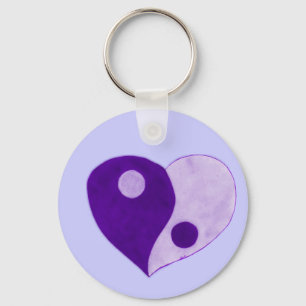 Yin Yang Heart (Lila/Lilac) Schlüsselanhänger