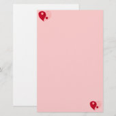 Yin Yang Heart (Rot/Rosa) Briefpapier (Vorne/Hinten)
