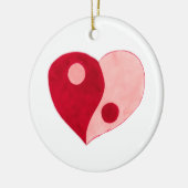 Yin Yang Heart (Rot/Rosa) Keramikornament (Links)