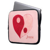 Yin Yang Heart (Rot/Rosa) Laptopschutzhülle (Vorderseite Links)