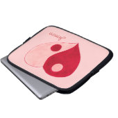 Yin Yang Heart (Rot/Rosa) Laptopschutzhülle (Vorne Knopf)