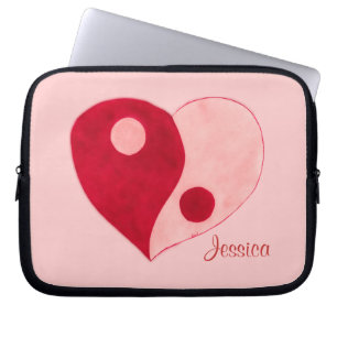 Yin Yang Heart (Rot/Rosa) Laptopschutzhülle