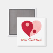 Yin Yang Heart (Rot/Rosa) Magnet (Vorderseite/Rückseite)