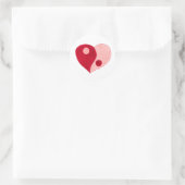 Yin Yang Heart (Rot/Rosa) Runder Aufkleber (Tasche)