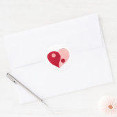 Yin Yang Heart (Rot/Rosa) Runder Aufkleber (Umschlag)