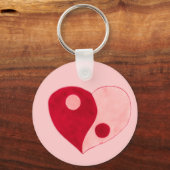 Yin Yang Heart (Rot/Rosa) Schlüsselanhänger (Vorderseite)
