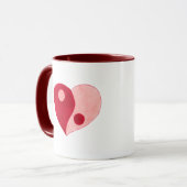 Yin Yang Heart (Rot/Rosa) Tasse (Vorderseite Links)