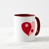 Yin Yang Heart (Rot/Rosa) Tasse (VorderseiteRechts)