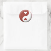Yin Yang Heart Runder Aufkleber (Tasche)