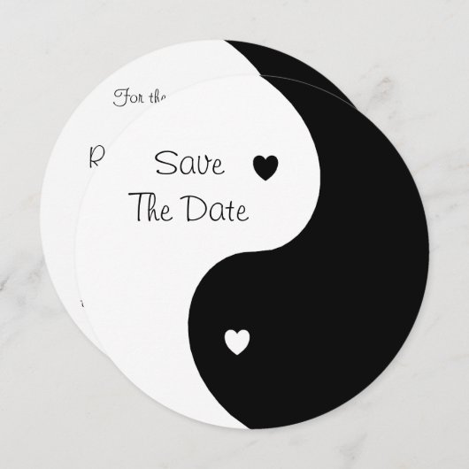 Yin Yang Heart Save the Date Wedding (Vorne/Hinten)
