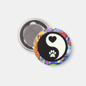 Yin Yang Heart und Paw Magnet (Vorderseite/Rückseite)