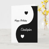 Yin Yang Hearts Birthday Karte (Gelbe Blume)