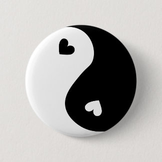 Yin Yang Hearts Design Button