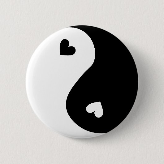 Yin Yang Hearts Design Button (Vorderseite)