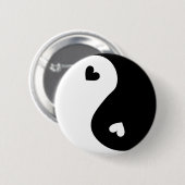 Yin Yang Hearts Design Button (Vorne & Hinten)