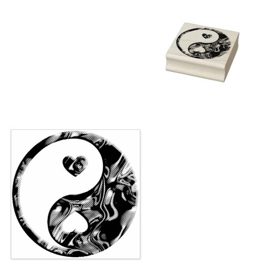 Yin & Yang Hearts Gold + Ihre Ideen Gummistempel (Stempel)