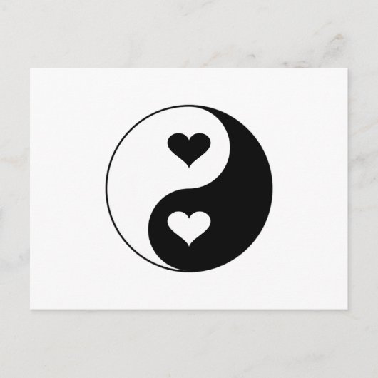 Yin Yang Hearts Postkarte (Vorderseite)