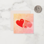 Yin Yang Hearts - Rosa Orange Red - Hinweis Mitteilungskarte (Vorderseite/Rückseite Beispiel)