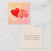 Yin Yang Hearts - Rosa Orange Red - Hinweis Mitteilungskarte (Vorne/Hinten)