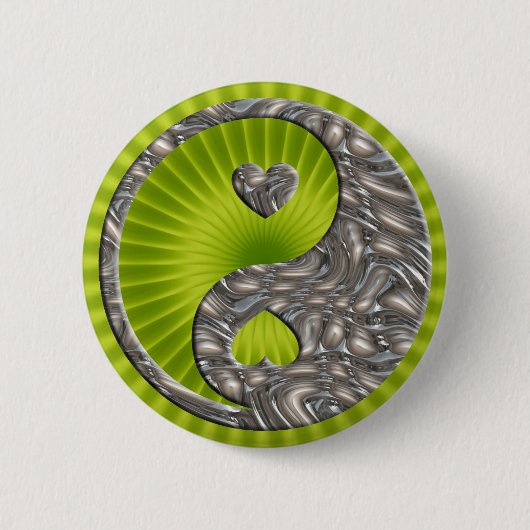 Yin & Yang / Hearts SILVER Button (Vorderseite)