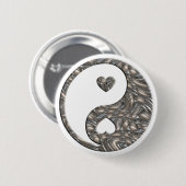 Yin & Yang / Hearts SILVER Button (Vorne & Hinten)