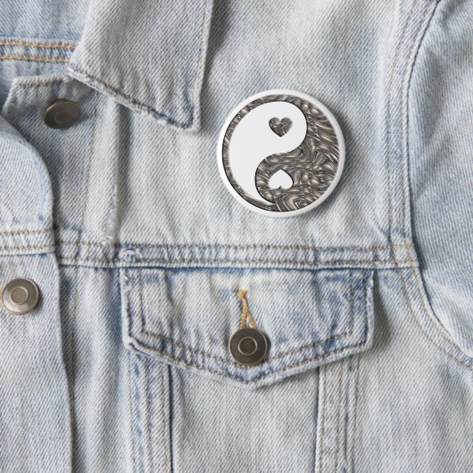 Yin & Yang / Hearts SILVER Button (Beispiel)