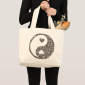 Yin & Yang / Hearts SILVER Jumbo Stoffbeutel (Vorderseite (Produkt))
