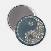 Yin & Yang / Hearts SILVER Magnet (Vorderseite/Rückseite)