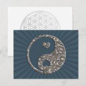 Yin & Yang / Hearts SILVER Postkarte (Vorne/Hinten)