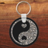 Yin & Yang / Hearts SILVER Schlüsselanhänger (Vorderseite)
