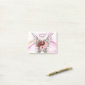 Yin Yang Herz-Engel Wings Aquarell Post-it Klebezettel (Auf Schreibtisch)