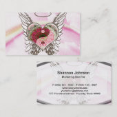 Yin Yang Herz-Engel Wings Aquarell Visitenkarte (Vorne/Hinten)