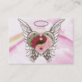Yin Yang Herz-Engel Wings Aquarell Visitenkarte