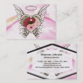 Yin Yang Herz-Engel Wings Aquarell Visitenkarte (Vorne/Hinten)