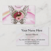 Yin Yang Herz-Engel Wings Aquarell Visitenkarte (Vorne/Hinten)