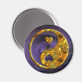 Yin & Yang / Herz Gold Magnet (Vorderseite/Rückseite)