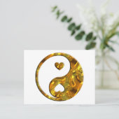 Yin & Yang / Herz Gold Postkarte (Stehend Vorderseite)