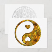 Yin & Yang / Herz Gold Postkarte (Vorne/Hinten)