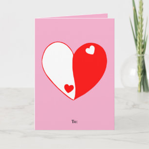 Yin Yang Herz Liebe Design – Balance & Harmonie Feiertagskarte