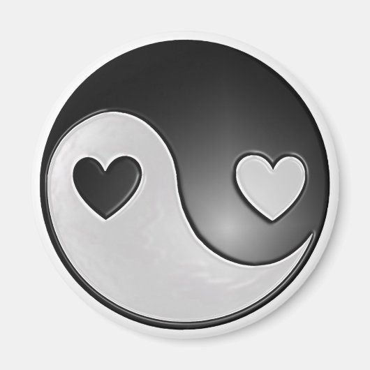 Yin Yang Herz Magnet (Vorne)