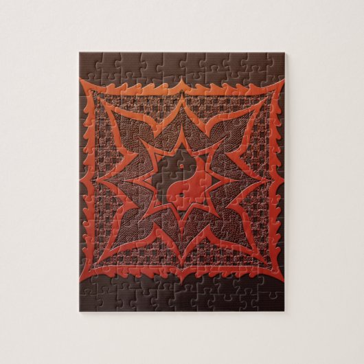 Yin Yang Holzschnitt-Mandala Puzzle (Vertikal)