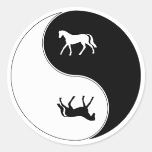 Yin Yang Horse Runder Aufkleber
