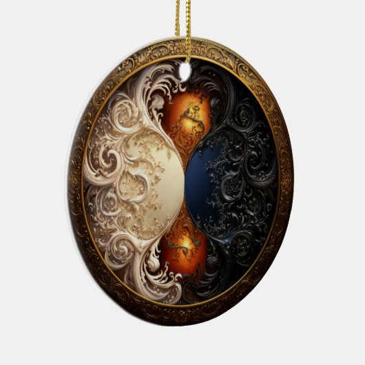 Yin-Yang Hourglass Keramik Ornament (Rechts)