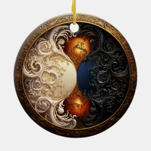 Yin-Yang Hourglass Keramik Ornament (Hinten)