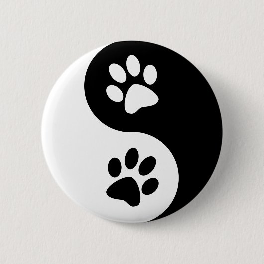 Yin Yang Hundetatzen Button (Vorderseite)