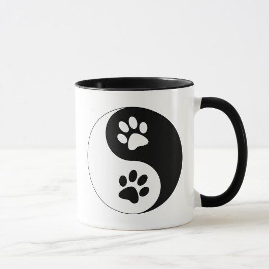 Yin Yang Hundetatzen Tasse (Rechts)