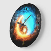 Yin Yang Ice and Fire heiligen Symbol Wanduhr (Winkel)