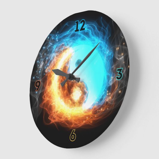 Yin Yang Ice and Fire heiligen Symbol Wanduhr (Winkel)
