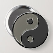 Yin Yang in 2 Shades of Gray Button (Vorne & Hinten)