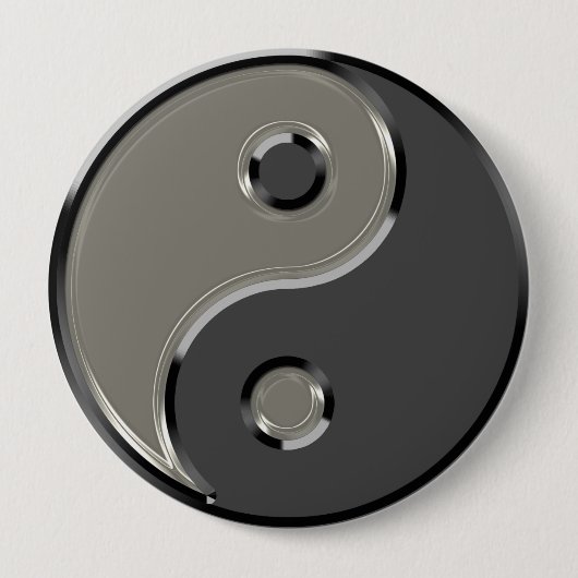 Yin Yang in 2 Shades of Gray Button (Vorderseite)